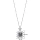 Square Mystic Topaz CZ Flower Sterling Silver Necklace