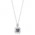 Square Mystic Topaz CZ Flower Sterling Silver Necklace