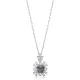 Square Mystic Topaz CZ Flower Sterling Silver Necklace