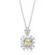 Square Citrine CZ Flower 925 Sterling Silver Necklace Square Citrine CZ Flower 925 Sterling Silver Necklace