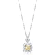 Square Citrine CZ Flower 925 Sterling Silver Necklace | 925 Sterling Silver Wholesale | Sade Silver Square Citrine CZ Flower 925 Sterling Silver Necklace - Sade 925 Silver Jewelry