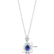 Pear Sapphire CZ Flower 925 Sterling Silver Necklace