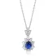 Pear Sapphire CZ Flower 925 Sterling Silver Necklace