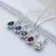 Pear Sapphire CZ Flower 925 Sterling Silver Necklace