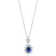 Pear Sapphire CZ Flower 925 Sterling Silver Necklace