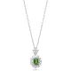 Rectangle Emerald CZ Flower Sterling Silver Necklace Rectangle Emerald CZ Flower Sterling Silver Necklace