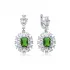 Emerald Rectangle Shape CZ Cluster 925 Silver Earrings