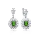 Emerald Rectangle Shape CZ Cluster 925 Silver Earrings Emerald Rectangle Shape CZ Cluster 925 Silver Earrings