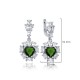 Heart Emerald CZ Cluster Earrings Wholesale 925 Silver Jewelry Heart Emerald CZ Cluster Earrings Wholesale 925 Silver Jewelry