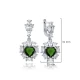 Heart Emerald CZ Cluster 925 Sterling Silver Earrings Heart Emerald CZ Cluster 925 Sterling Silver Earrings