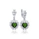 Heart Emerald CZ Cluster Earrings Wholesale 925 Silver Jewelry Heart Emerald CZ Cluster Earrings Wholesale 925 Silver Jewelry