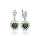 Heart Emerald CZ Cluster 925 Sterling Silver Earrings Heart Emerald CZ Cluster 925 Sterling Silver Earrings