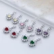 Heart Pink CZ Cluster 925 Sterling Silver Earrings