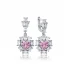 Heart Pink CZ Cluster 925 Sterling Silver Earrings