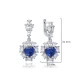 Heart Sapphire CZ Cluster 925 Sterling Silver Earrings Heart Sapphire CZ Cluster 925 Sterling Silver Earrings