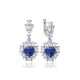 Heart Sapphire CZ Cluster 925 Sterling Silver Earrings Heart Sapphire CZ Cluster 925 Sterling Silver Earrings