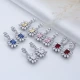Rectangle Pink CZ Cluster 925 Sterling Silver Earrings Rectangle Pink CZ Cluster 925 Sterling Silver Earrings