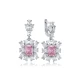 Rectangle Pink CZ Cluster 925 Sterling Silver Earrings Rectangle Pink CZ Cluster 925 Sterling Silver Earrings