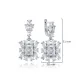 Rectangle CZ Cluster 925 Sterling Silver Earrings Rectangle CZ Cluster 925 Sterling Silver Earrings