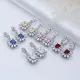 Rectangle CZ Cluster 925 Sterling Silver Earrings Rectangle CZ Cluster 925 Sterling Silver Earrings