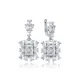 Rectangle CZ Cluster 925 Sterling Silver Earrings Rectangle CZ Cluster 925 Sterling Silver Earrings