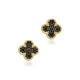 Black CZ Clover 925 Sterling Silver Earrings | 925 Sterling Silver Wholesale | Sade Silver Black CZ Clover 925 Sterling Silver Earrings - Sade 925 Silver Jewelry