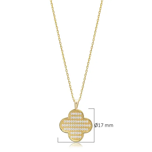 Clover Shape CZ 925 Sterling Silver Necklace Clover Shape CZ 925 Sterling Silver Necklace
