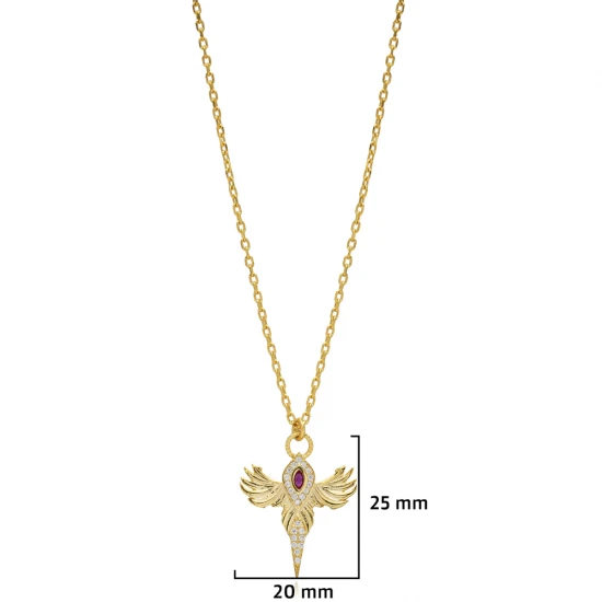 Ruby CZ Phoenix 925 Sterling Silver Necklace Ruby CZ Phoenix 925 Sterling Silver Necklace