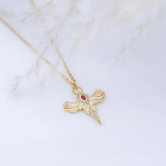 Ruby CZ Phoenix 925 Sterling Silver Necklace Ruby CZ Phoenix 925 Sterling Silver Necklace