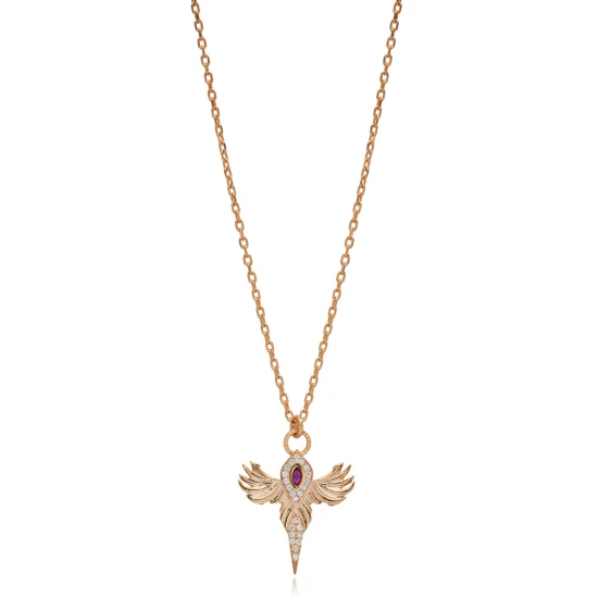 Ruby CZ Phoenix 925 Sterling Silver Necklace Ruby CZ Phoenix 925 Sterling Silver Necklace