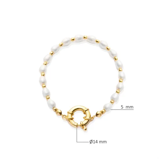 Natural Pearl Design 925 Sterling Silver Charm Bracelet Natural Pearl Design 925 Sterling Silver Charm Bracelet