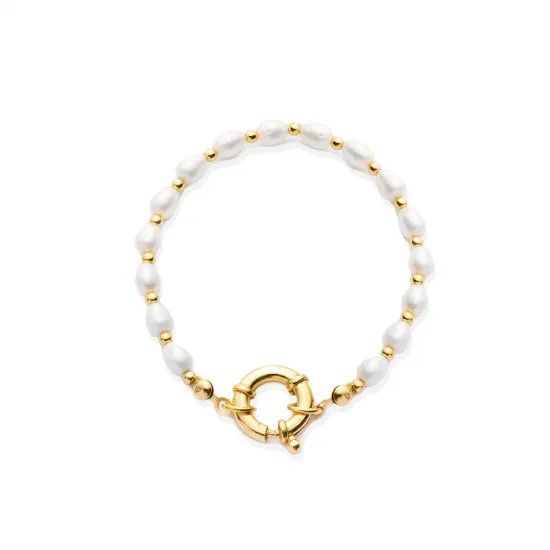 Natural Pearl Design 925 Sterling Silver Charm Bracelet Natural Pearl Design 925 Sterling Silver Charm Bracelet