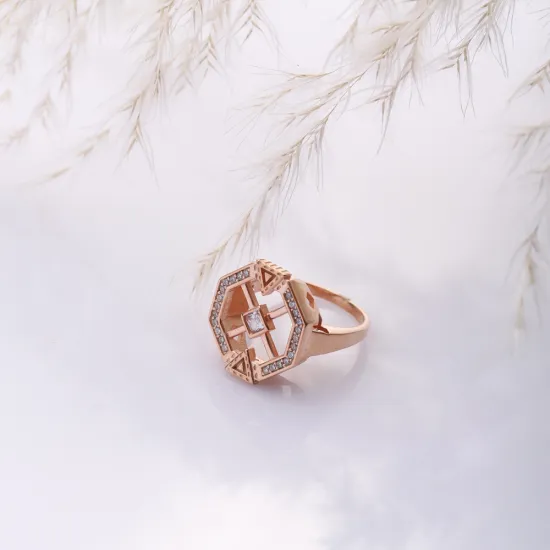 Geometric Shape Women Cluster 925 Sterling Silver Ring Geometric Shape Women Cluster 925 Sterling Silver Ring