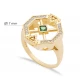 Emerald CZ Geometric Shape Women Cluster Silver Ring