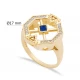Sapphire CZ Geometric Cluster 925 Sterling Silver Ring