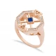 Sapphire CZ Geometric Cluster 925 Sterling Silver Ring