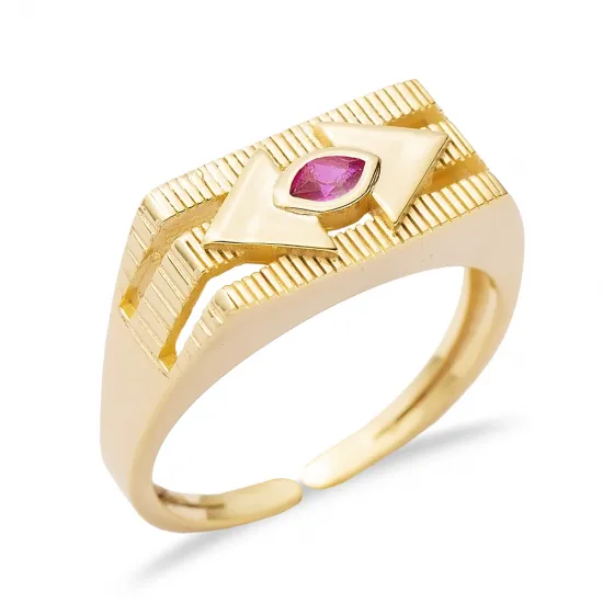 Unique Ruby CZ Stone Eye Design Wholesale Cluster Silver Ring Unique Ruby CZ Stone Eye Design Wholesale Cluster Silver Ring