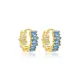 Aquamarine CZ Stone Baguette Handmade Silver Hoop Earrings Aquamarine CZ Stone Baguette Handmade Silver Hoop Earrings
