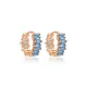 Aquamarine CZ Stone Baguette Handmade Silver Hoop Earrings Aquamarine CZ Stone Baguette Handmade Silver Hoop Earrings