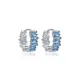 Aquamarine CZ Stone Baguette Handmade Silver Hoop Earrings Aquamarine CZ Stone Baguette Handmade Silver Hoop Earrings