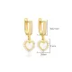 Dainty Heart Mother Of Pearl Dangle 925 Silver Earrings