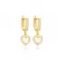 Dainty Heart Mother Of Pearl Dangle 925 Silver Earrings