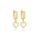 Dainty Heart Mother Of Pearl Dangle 925 Silver Earrings