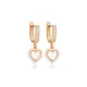 Dainty Heart Mother Of Pearl Dangle 925 Silver Earrings