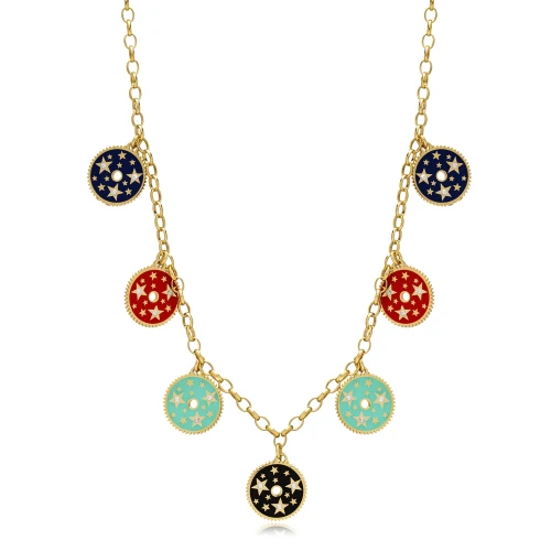 Enamel Shaker 925 Sterling Silver Necklace