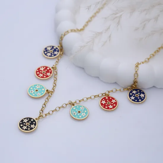 Enamel Shaker 925 Sterling Silver Necklace Enamel Shaker 925 Sterling Silver Necklace