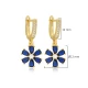 Sapphire CZ Flower Dangle 925 Sterling Silver Earrings | 925 Sterling Silver Wholesale | Sade Silver Sapphire CZ Flower Dangle 925 Sterling Silver Earrings - Sade 925 Silver Jewelry