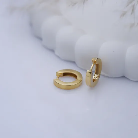 Flat Wide Hoop 925 Sterling Silver Earrings Flat Wide Hoop 925 Sterling Silver Earrings