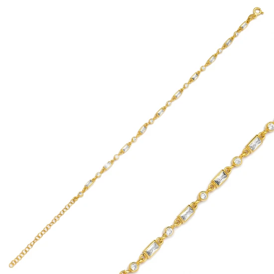 Baguette CZ 925 Sterling Silver Bracelet Baguette CZ 925 Sterling Silver Bracelet