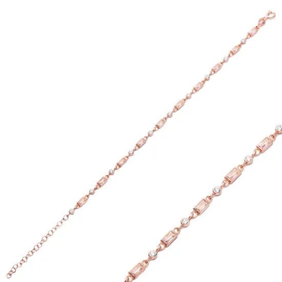 Turkish Baguette CZ 925 Sterling Silver Bracelet Turkish Baguette CZ 925 Sterling Silver Bracelet